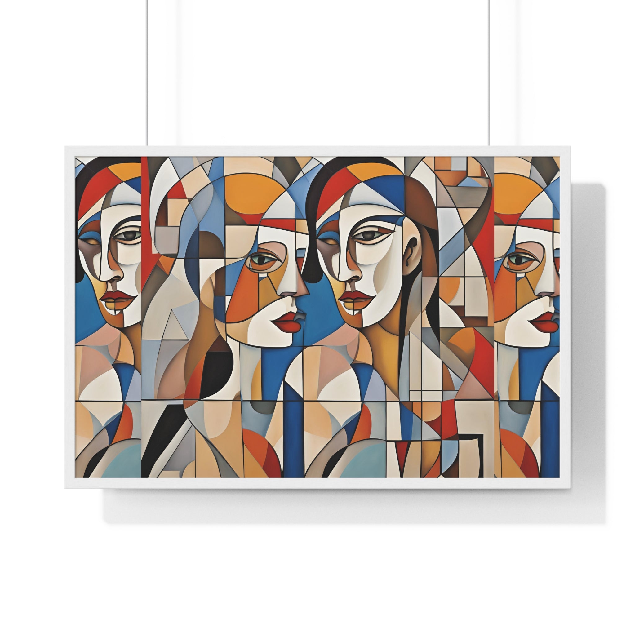 Cubism Art "Compassion" - Horizontal Framed Poster