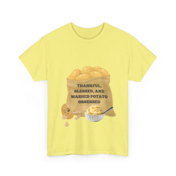 Thanksgiving Themed Cotton Unisex Tee - Potato Obsessed