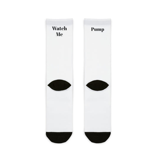 Fitness Theme Sublimation Crew Socks - Pump