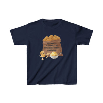 Thanksgiving Themed Kids Heavy Cotton Tee - Mashed Potato Obsessed