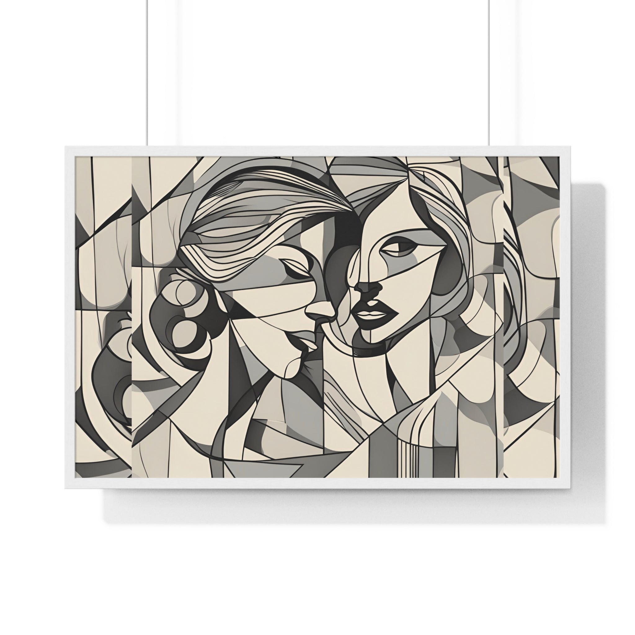 Cubism Art "The Affair" - Horizontal Framed Poster
