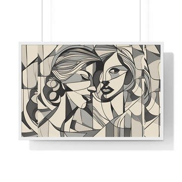 Cubism Art "The Affair" - Horizontal Framed Poster