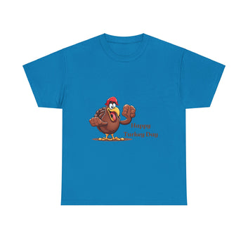 Thanksgiving Themed Cotton Unisex Tee - Happy Turkey Day