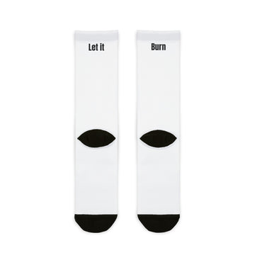 Fitness Theme Sublimation Crew Socks - Burn
